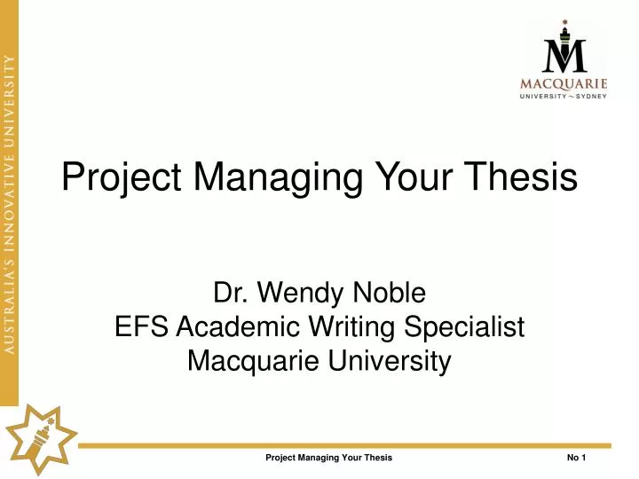 project managing your thesis