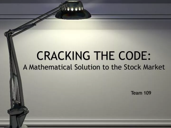 cracking the code a mathematical solution to the stock market
