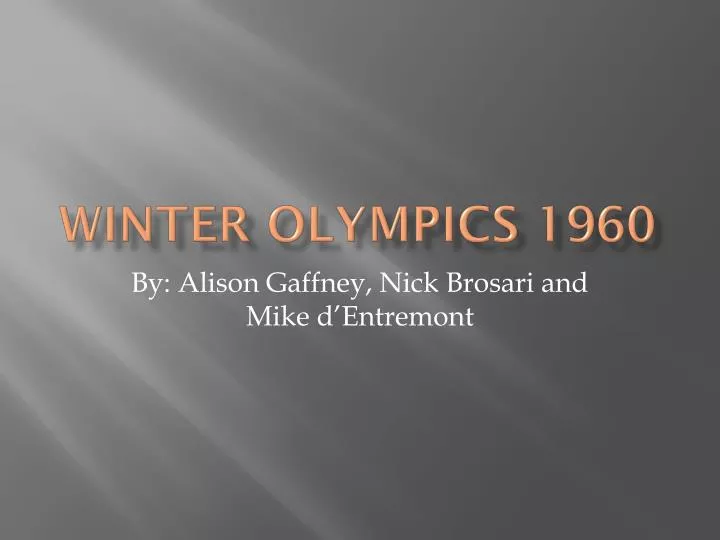 winter olympics 1960