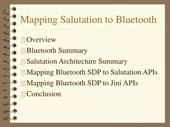 mapping salutation to bluetooth