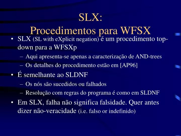 slx procedimentos para wfsx