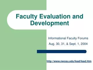 Faculty Evaluation and Development