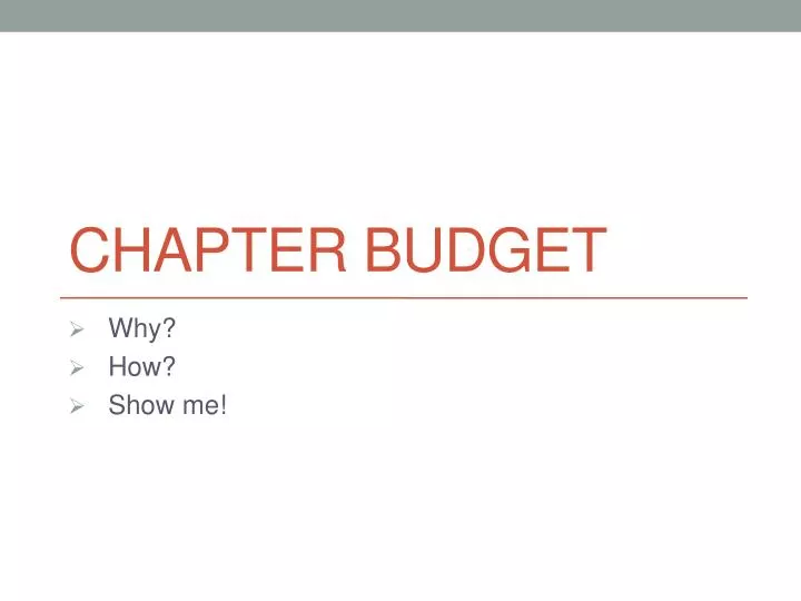 chapter budget