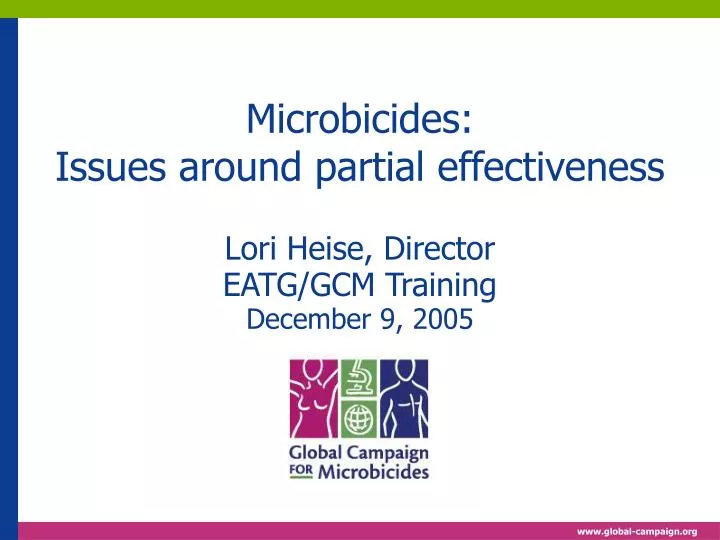 microbicides issues around partial effectiveness