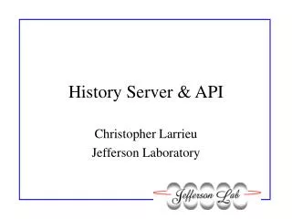 History Server &amp; API