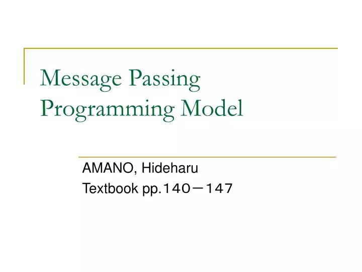 message passing programming mode l