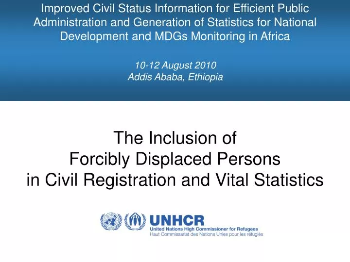 the inclusion of forcibly displaced persons in civil registration and vital statistics