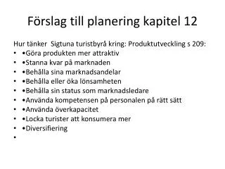 f rslag till planering kapitel 12