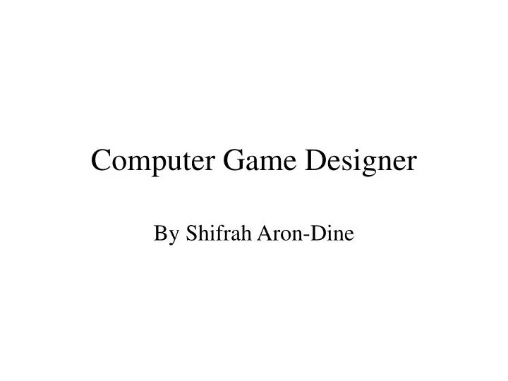 computer game designer