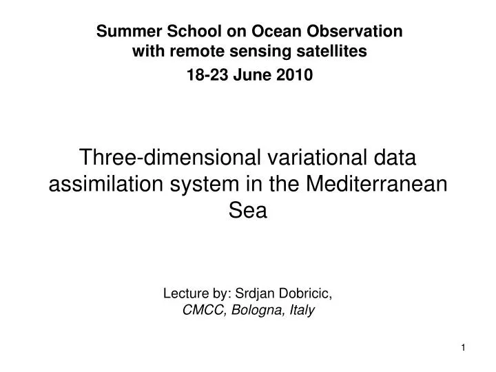 three dimensional variational data assimilation system in the mediterranean sea