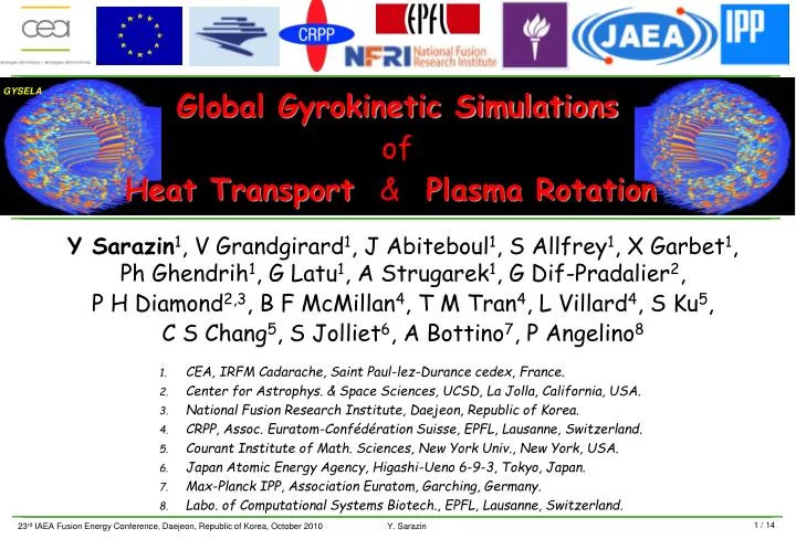 global gyrokinetic simulations of heat transport plasma rotation