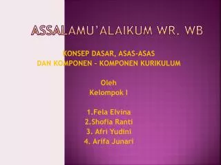 assalamu alaikum wr wb