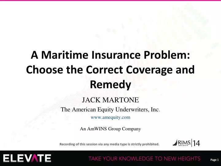 a maritime insurance problem choose the correct coverage and remedy