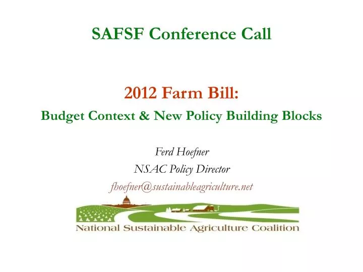 safsf conference call