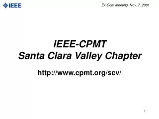 IEEE-CPMT Santa Clara Valley Chapter