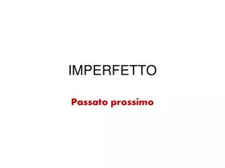 imperfetto