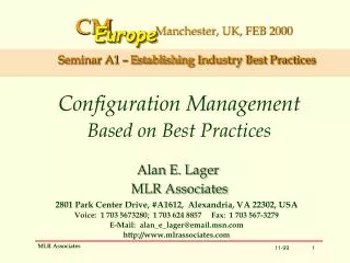 Configuration Management Based on Best Practices