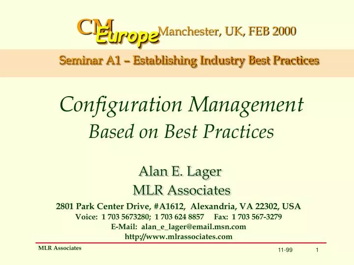 configuration management based on best practices