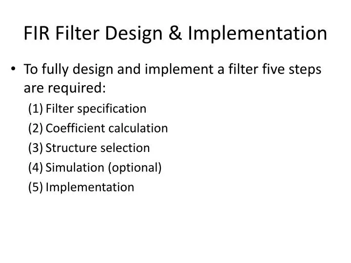 fir filter design implementation