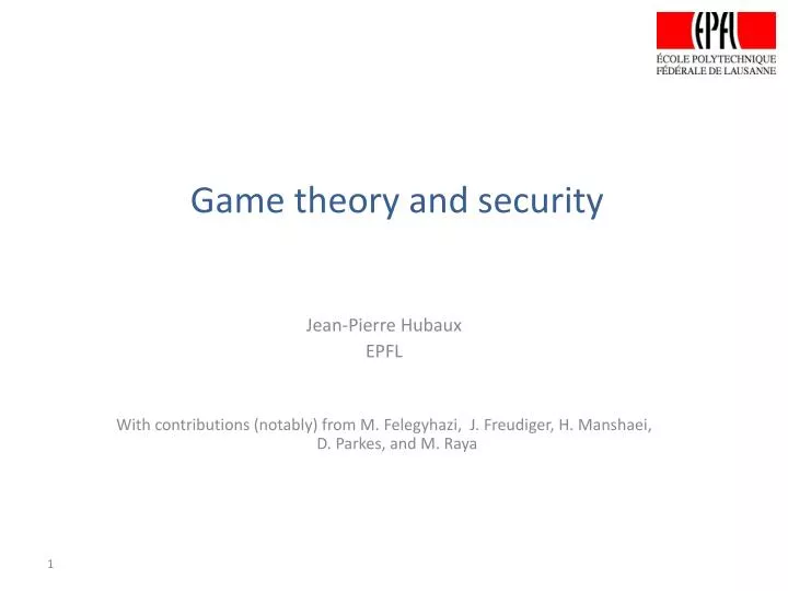 game theory and security