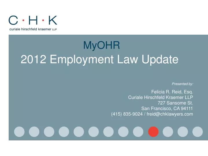 myohr 2012 employment law update