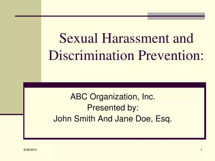 sexual harassment and discrimination prevention