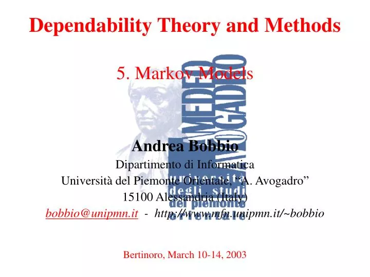 dependability theory and methods 5 markov models