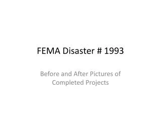 FEMA Disaster # 1993