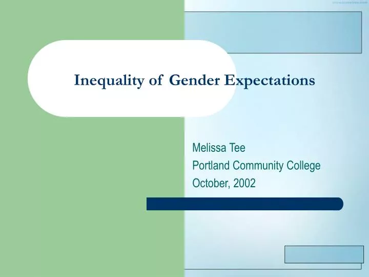 inequality of gender expectations