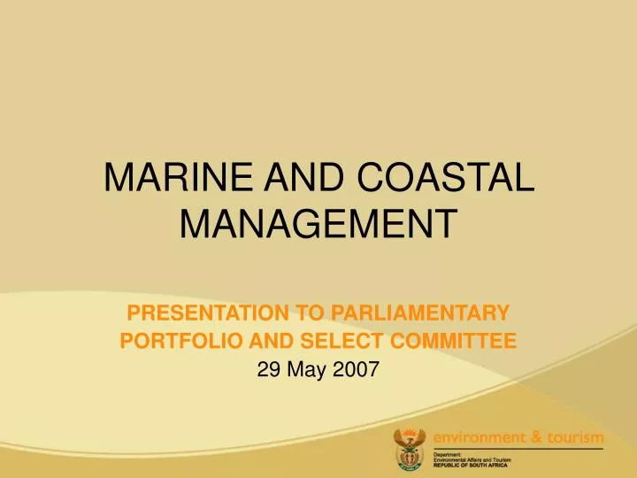 marine and coastal management