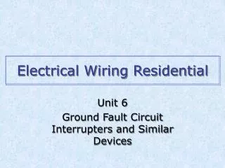 Electrical Wiring Residential