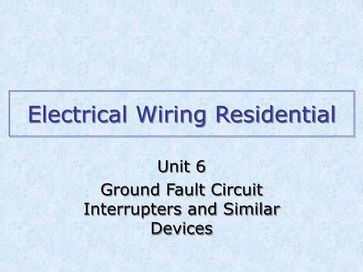 electrical wiring residential