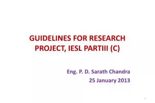 GUIDELINES FOR RESEARCH PROJECT, IESL PARTIII (C)