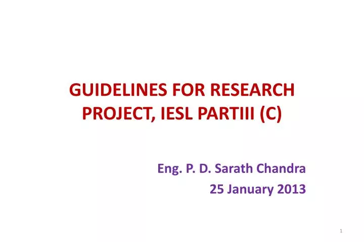 guidelines for research projects