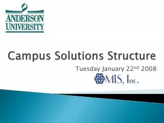 Campus Solutions Structure