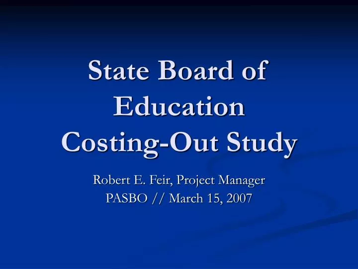 state board of education costing out study