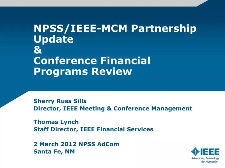 npss ieee mcm partnership update conference financial programs review