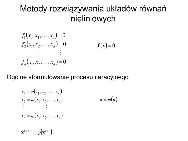 metody rozwi zywania uk ad w r wna nie liniowych