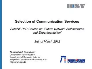 Selection of Communication Services