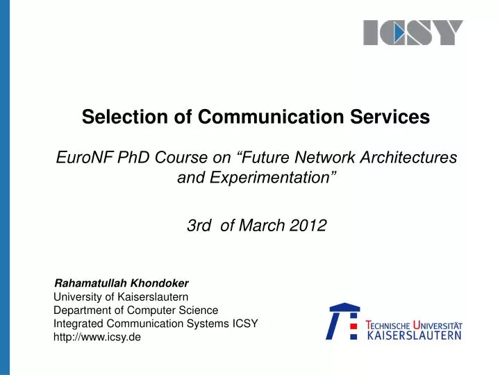 selection of communication services