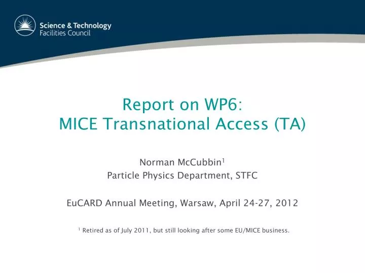 report on wp6 mice transnational access ta