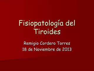 fisiopatolog a del tiroides