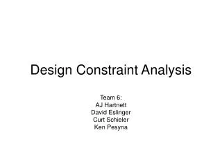 Design Constraint Analysis