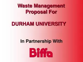 Waste Management Proposal For