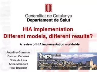A review of HIA implementation worldwide