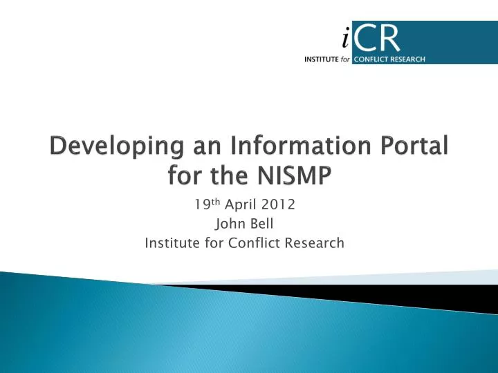 developing an information portal for the nismp