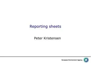 Reporting sheets