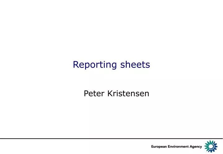 reporting sheets