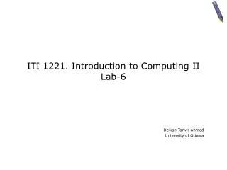 ITI 1221. Introduction to Computing II Lab-6