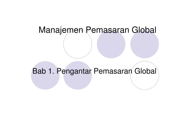 manajemen pemasaran global